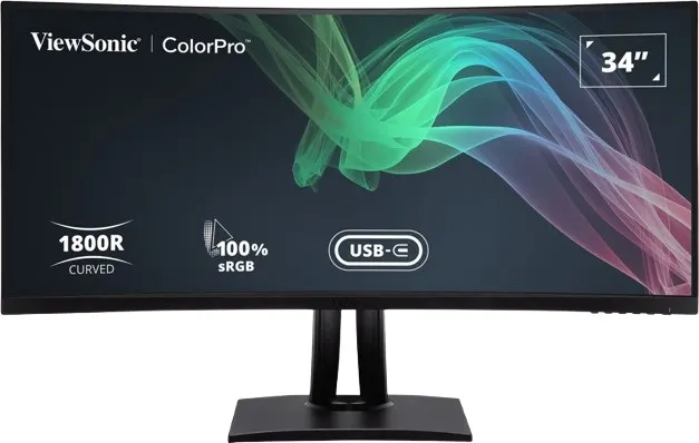ViewSonic VP3481a 34'' UWQHD Frameless Curved Monitor Docking Monitor